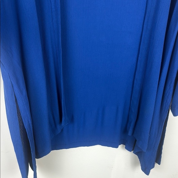 Kaliyana Cobalt Blue Short Kimono with Waterfall Hem and Draped Sleeves Size 1 - Picture 7 of 11